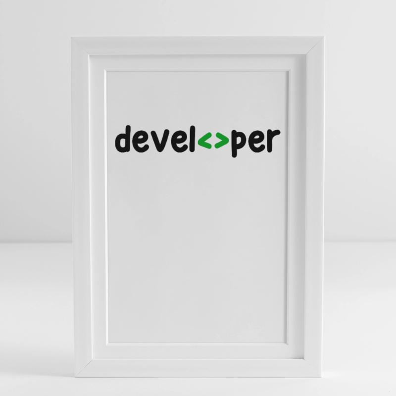 Developer Spruch Coden Softwareentwickler Nerd Gerahmtes Poster (27 × 37 cm)