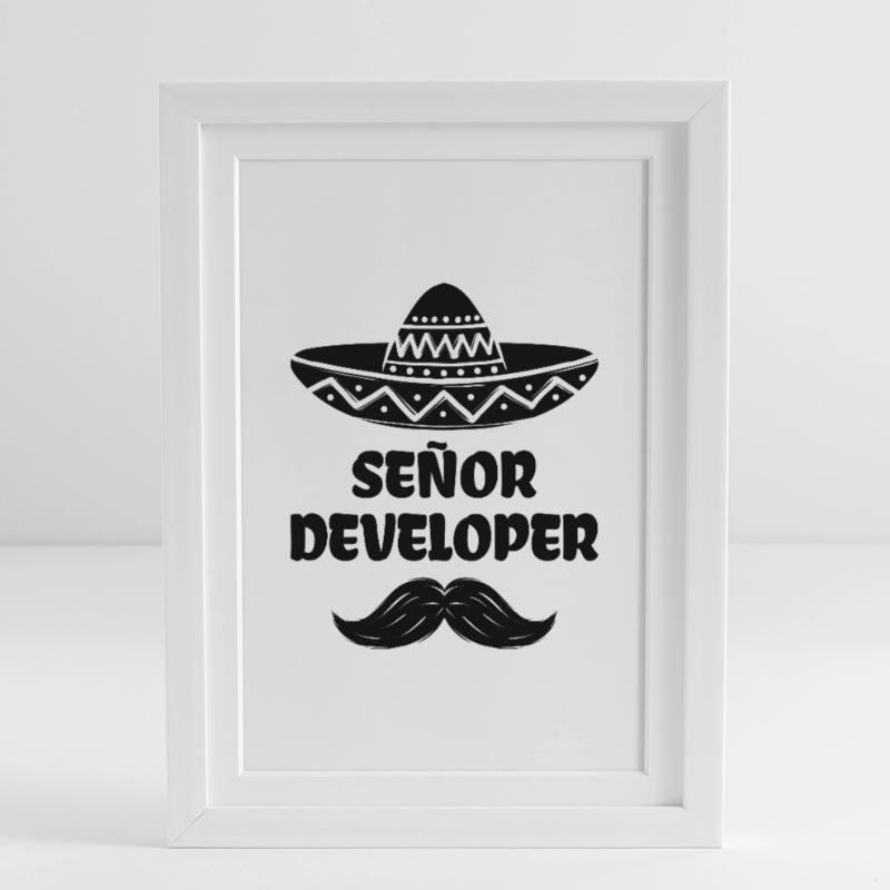 Developer Statement Skripting Dev Computerfreak Gerahmtes Poster (27 × 37 cm)