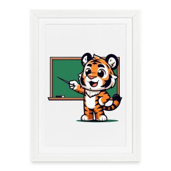 Classe du professeur Tiger - Affiche encadrée (27 × 37 cm) - blanc - Devant