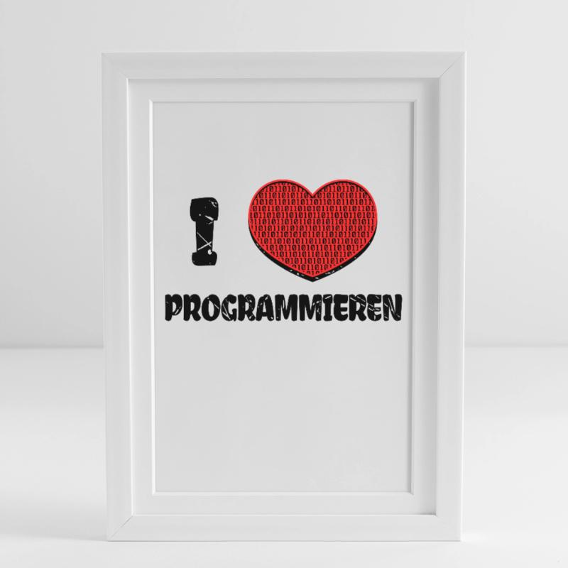 Developer Heart Web Developer Statement Computer Framed poster (27 × 37 cm)