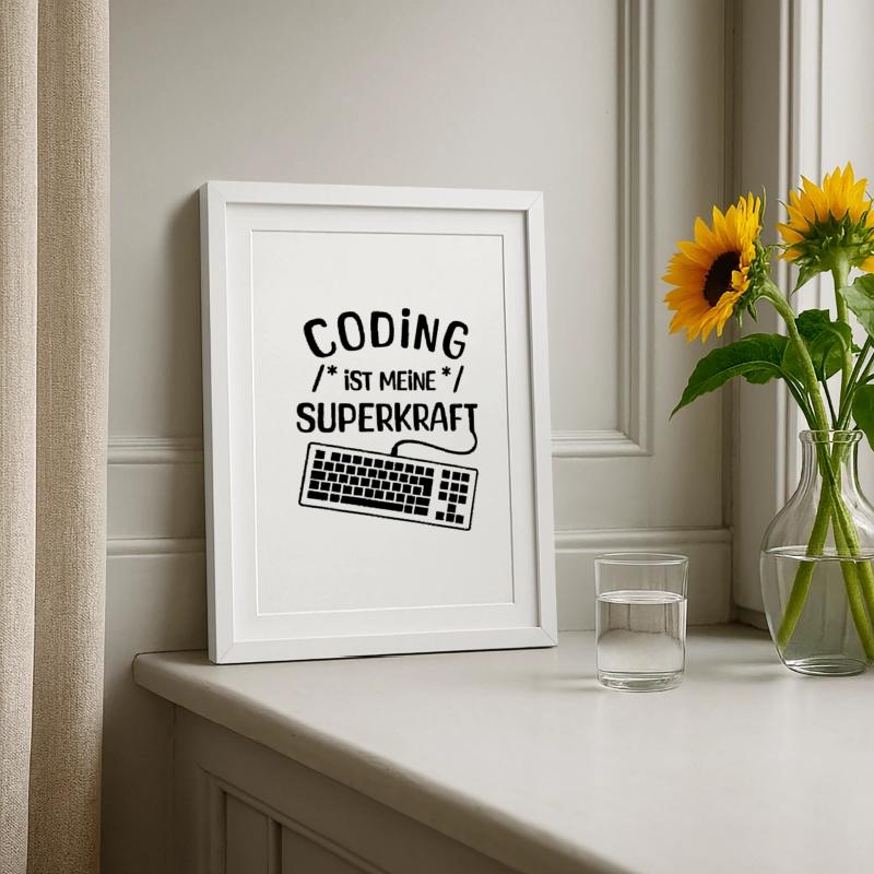 Développeur de déclaration de code informatique Computergeek Affiche encadrée (27 × 37 cm)