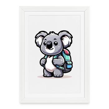 Backpacker Koala: The Globetrotting Buddy - Framed poster (27 × 37 cm) - white - Front