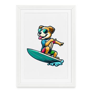 Copain de surf des vagues - Affiche encadrée (27 × 37 cm) - blanc - Devant