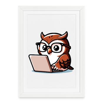 Wise Web Owl: The Knowledge Navigator - Framed poster (27 × 37 cm) - white - Front