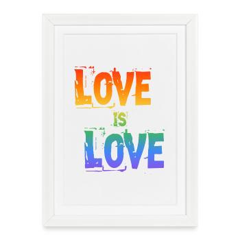 L’amour, c’est l’arc-en-ciel - Affiche encadrée (27 × 37 cm) - blanc - Devant