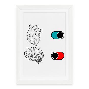 Nocturnal Crescent Duo - Framed poster (27 × 37 cm) - white - Front