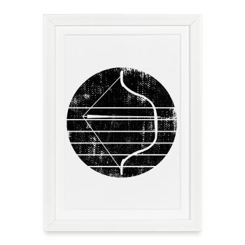 Arc et flèches - Affiche encadrée (27 × 37 cm) - blanc - Devant