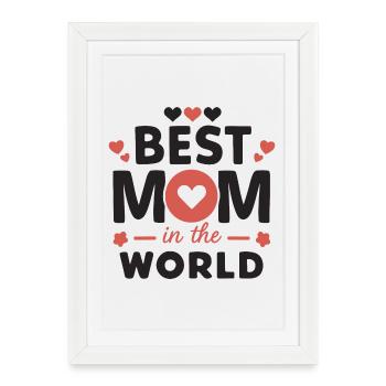 Meilleure maman du monde - Affiche encadrée (27 × 37 cm) - blanc - Devant