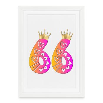 66th Birthday - Krone - Framed poster (27 × 37 cm) - white - Front