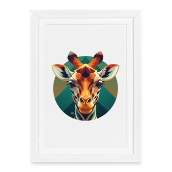 Prisme Girafe Circulaire - Affiche encadrée (27 × 37 cm) - blanc - Devant