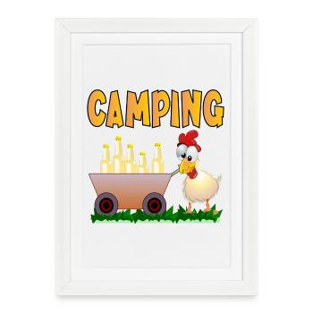 CAMPING DRINKS - Framed poster (27 × 37 cm) - white - Front