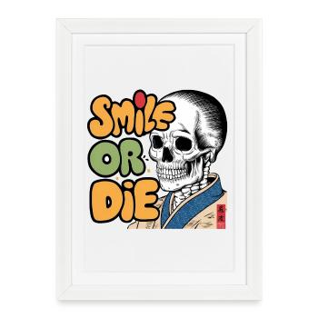 Skeletor with Optimistic Message - Framed poster (27 × 37 cm) - white - Front