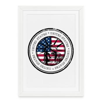 Liberty Flag Circle - Framed poster (27 × 37 cm) - white - Front