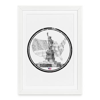 Industrial Grunge USA Map - Framed poster (27 × 37 cm) - white - Front