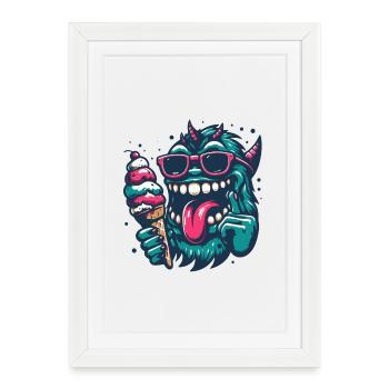 Monster Soft Icecream Chemise de l’île d’Usedom - Affiche encadrée (27 × 37 cm) - blanc - Devant