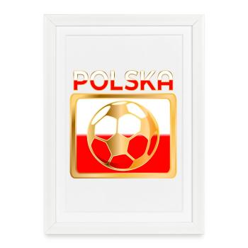 Football Pologne - Affiche encadrée (27 × 37 cm) - blanc - Devant