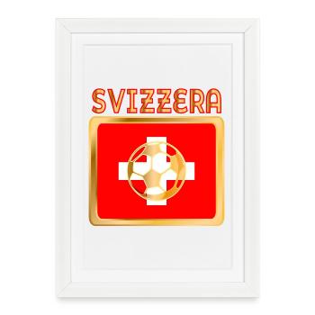 Football suisse italien - Affiche encadrée (27 × 37 cm) - blanc - Devant