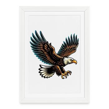 Eagle - Framed poster (27 × 37 cm) - white - Front