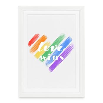 Love Wins – Rainbow Colors - Framed poster (27 × 37 cm) - white - Front