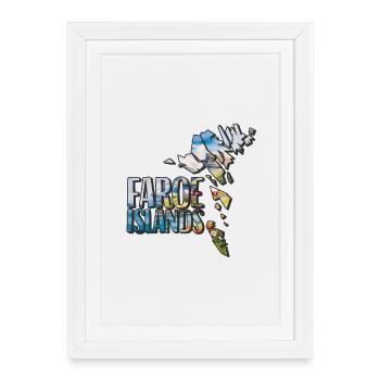 Watercolor Map Faroe Islands - Framed poster (27 × 37 cm) - white - Front