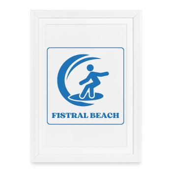 Fistral Beach Surf Design - Framed poster (27 × 37 cm) - white - Front