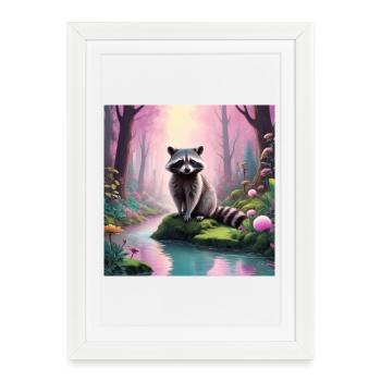 Raccoon - Framed poster (27 × 37 cm) - white - Front