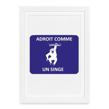 Adroit comme un singe - Affiche encadrée (27 × 37 cm) - blanc - Devant