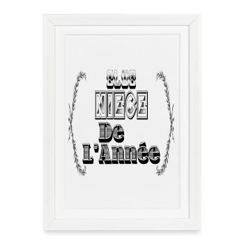 Elue Nièce Année - Affiche encadrée (27 × 37 cm) - blanc - Devant