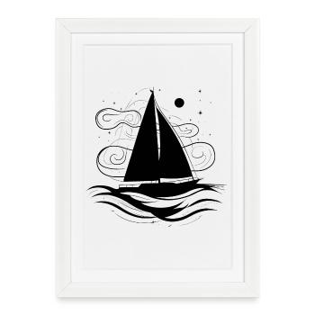 Croquis de navigation - Affiche encadrée (27 × 37 cm) - blanc - Devant