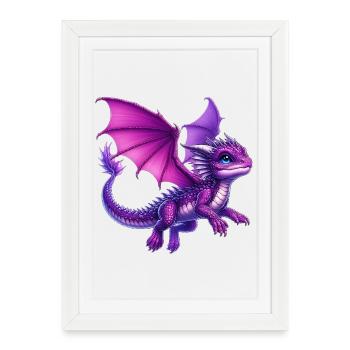 Dragon - Framed poster (27 × 37 cm) - white - Front