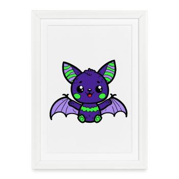 Bat - Framed poster (27 × 37 cm) - white - Front