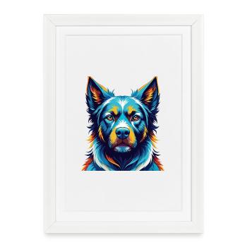 Aryan Molossus Dog Breed Colorful Cartoon Kawaii - Framed poster (27 × 37 cm) - white - Front