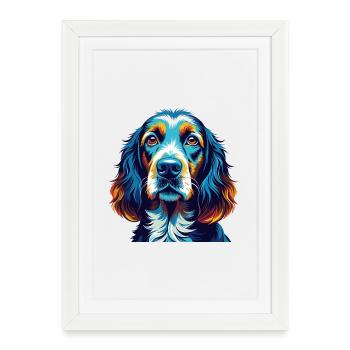Basset Fauve De Bretagne Race De Chien Dessin Animé Kawaii - Affiche encadrée (27 × 37 cm) - blanc - Devant