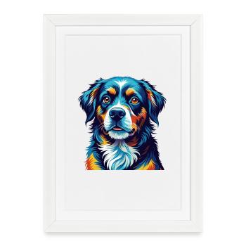 Berger De Beauce Dog Breed Colorful Cartoon Kawaii - Framed poster (27 × 37 cm) - white - Front