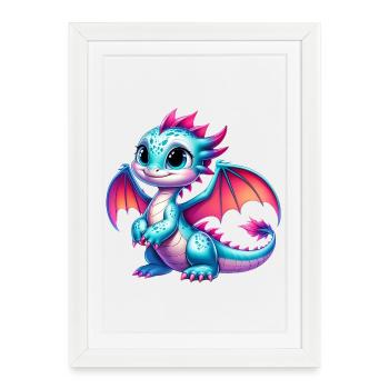 Dragon - Framed poster (27 × 37 cm) - white - Front
