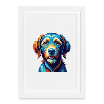 Fauve de Bretagne race de chien dessin animé kawaii - Affiche encadrée (27 × 37 cm) - blanc - Devant