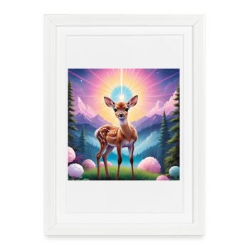 Faon - Affiche encadrée (27 × 37 cm) - blanc - Devant