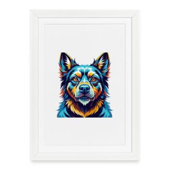 Aryan Molossus Dog Breed Colorful Cartoon Kawaii - Framed poster (27 × 37 cm) - white - Front
