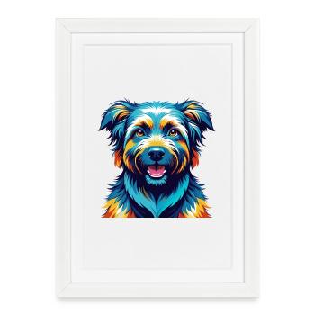 Chien Mioritique Roumain Race Dessin Animé Kawaii - Affiche encadrée (27 × 37 cm) - blanc - Devant