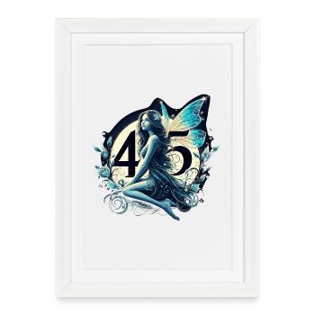 45 ans fée elfe anniversaire cadeau d’anniversaire - Affiche encadrée (27 × 37 cm) - blanc - Devant
