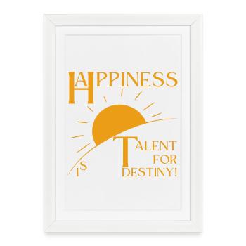 Bonheur - Affiche encadrée (27 × 37 cm) - blanc - Devant