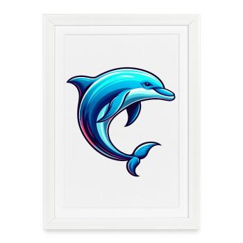 Dauphin - Affiche encadrée (27 × 37 cm) - blanc - Devant