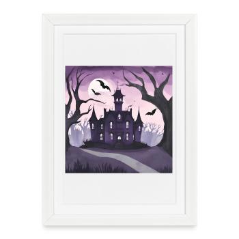 Manoir gothique. - Affiche encadrée (27 × 37 cm) - blanc - Devant
