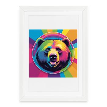 Rainbow Bear - Framed poster (27 × 37 cm) - white - Front