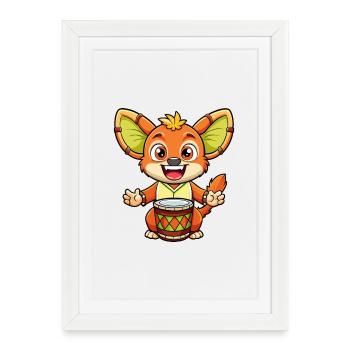 Bongo Cute Cartoon Character Kawaii Clipart - Framed poster (27 × 37 cm) - white - Front