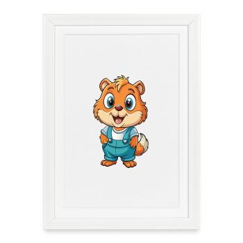 Gopher Cute Cartoon Character Kawaii Clipart - Framed poster (27 × 37 cm) - white - Front