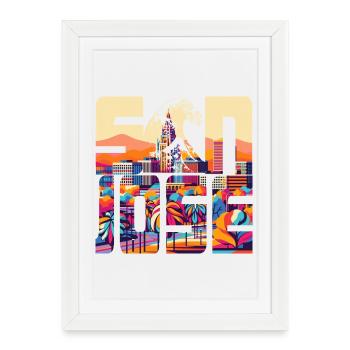 SAN JOSE - Affiche encadrée (27 × 37 cm) - blanc - Devant