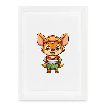 Bongo Cute Cartoon Character Kawaii Clipart - Framed poster (27 × 37 cm) - white - Front