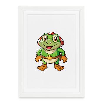 Toad Cute Cartoon Character Kawaii Clipart - Framed poster (27 × 37 cm) - white - Front