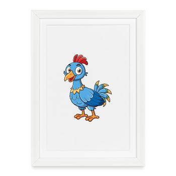Guinea Fowl Cute Cartoon Character Kawaii Clipart - Framed poster (27 × 37 cm) - white - Front